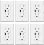 ThunderWay USB Outlet, 15 Amp Wall