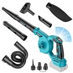 Leaf Blower Cordless for Makita 18V Battery, LIVOWALNY 120CFM 230MPH 2-in-1 Electric Leaf Blowers & Vacuum with 3 Speed Mode for Cleaning Patio, Yard, Sidewalk, Snow, Lawn Care