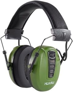 HUARUI Adjustable Electronic Shooting Ear Protection,Sound Amplification Electronic Hunting Earmuff,NRR 24dB Noise Reduction Headphones for Gun Range-Green