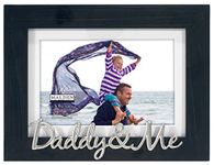 Malden Dad Picture Frame, Engineered Wood, Metal, Black, 8.5” (W) x 6.5” (H) x .75” (D)