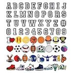 Letters Numbers and Sports Decoration Charms, Basketball Baseball Hockey Softball Soccer Football Gift for Boys Kids Teens and Adults