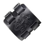 Thajaling Men's Black Leather Bracelet Dragon Bracelets Punk Style Wide Bangle Cuff Leather Wrist Band Wristband Jewelry