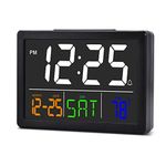 SZELAM Alarm Clock, Digital Clock,5.5 "Larger Display LED Electric Digital Clock with USB Charger,6 Brightness Levels,Volume Adjustable,Date Temperature Display Table Clock for Bedside Desk Bedroom