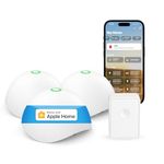 meross Smart Water Leak Detector, WiFi Water Sensor 3 Pack & Hub Kit, Support Apple HomeKit, SmartThings, IP67 Waterproof with App Alerts, Audio Alarm, 100M Range for Home Basement Kitchen