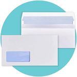 Triplast 500 x DL Window Self Seal Security Envelopes (Size: 110x220mm) | Address Window, Self Sealing & Printer Safe Mailing Paper Envelopes | Ideal for Everyday Home, Office & Commercial Use