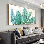 Wall Art Botanical Wall Decor Green Leaves Modern Artwork Canvas Painting for Living Room Bedroom Dining Room Home Office Decor 20"x40"(50CMx100CM) with Framed