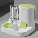SANSEFERO Automatic Pet Feeder & Water Dispenser for Dogs & Cats Dual Food and Water Bowl Set with Storage Container with Filter Tray Non-Slip Design (Random Color)