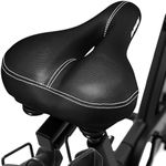DAWAY C10 Comfortable Wide Bike Seat - Soft Foam Padded Bicycle Saddle for Men, Women, Seniors - Shock Absorbing, Waterproof Leather Cushion, Universal Fit for Peloton, MTB, Cruiser, Exercise Bikes