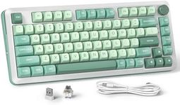 Redragon 75％ Mechanical Keyboard, Gasket Mounted Wireless RGB Gaming Keyboard with Volume Knob, MDA-Profile, Pre-Lubed Linear Switches,81 Keys Tri-Mode Hot Swappable Keyboard
