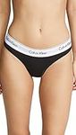 Calvin Klein Women's Modern Cotton Thong Panty, Black, Medium