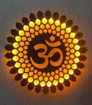 BISWAS BROTHER OM Mandala Wall Back LED Light Wall Decor A well-designed Home Should A Story:18X18 INCH Medium Size Color: Brown & Golden Yellow