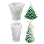 Christmas Candle Moulds Silicone Christmas Tree Moulds for Candle Making 2 Pcs Uciy