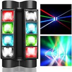 Seven Stars Moving Head DJ Light, 8 Beams Spider LED Stage Light, Master-Slave/DMX/Sound/Auto Control Modes, RGBW 4 in 1 Spotlighting for Wedding, Karaoke, Disco, Light Show and Events(1 Packs)