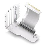 EZDIY-FAB Vertical GPU Mount with High-Speed PCIE 4.0 Riser Cable, Shield Series, 115mm/4.52in Flexible Extension, 90 Degree Connector, Only Compatible to Full-Opened PCIe Slots-White-YIHPI344-1