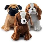 Prextex Plush Puppy Dogs - Set of 3