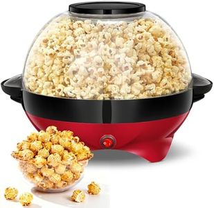 Cozary Pop Corn Machine, 5L Large Pop Corn Machine for Home, with Non-Stick Coating and Removable Heating Surface, Quiet and Fast Pop Corn Machine for Sugar and Oil
