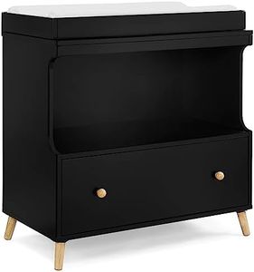 Delta Children Essex Convertible Changing Table with Drawer, Ebony/Natural