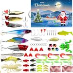 Fishing Advent Calendar 2024,Fishing Christmas Countdown,24 Day Fishing Lure Countdown Calendar,Xmas Fishing Gift for Father Granpa Brother Boyfriend (Style-01)