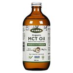 Flora Health MCT Oil Organic Energy Boost, C8 Caprylic & C10 Capric Acids, Keto, Kosher, Non-GMO Verified, 100% from Ethically and Sustainably Sourced Coconuts, 500 mL Liquid, Glass Bottle