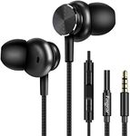 Fasgear Wired Earbuds, in Ear Earphones with Mic & Volume Remote Control Noise Isolating Deep Bass Sport Headphones HiFi Stereo Sound Compatible with iPhone 6S Plus 5S SE,iPad Pro,iPod,Smartphones, Tablets, Laptops and All 3.5mm Audio Jack (Black)