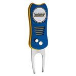 Team Golf NHL St Louis Blues Switchfix Divot Tool with Double-Sided Magnetic Ball Marker, Features Patented Single Prong Design, Causes Less Damage to Greens, Switchblade Mechanism