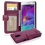 cadorabo Book Case works with Samsung Galaxy NOTE 4 in BORDEAUX PURPLE - with Magnetic Closure and 3 Card Slots - Wallet Etui Cover Pouch PU Leather Flip