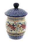 Manufaktura Polish Pottery Red Daisy Garlic Keeper