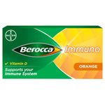 Berocca Immuno Effervescent Tablets, 11 Vitamins and Minerals, Including Vitamins D, C, A, B9, Zinc and Iron to Help Support Your Immune System and B6 and B12 Support Energy Release, Green, 30 Tablets