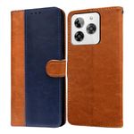 Amazon Brand- Solimo Flip for Lava Yuva 3 4G (Leather_CamelBlue)