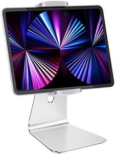 SHUOSUO Supporto Tablet Regolabile Tavolo, Porta Tablet in Alluminio Pesante, Compatibile con iPad Pro/Air/Mini, Samsung Tab, Surface Pro, Kindle Fire (7-13") (Argento)