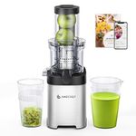 AMZCHEF Juicers Whole Fruit and Vegetable 80MM, Cold Press Juicer Machines with Large Feed Chute, Stainless Steel Slow Masticating Juicer with Anti-Drip Design, Upgraded Auger, Double-Layer Filter