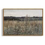 InSimSea Framed Landscape Canvas Wall Art | Meadow with Flowers Vintage Wall Art Prints Decor | Modern Farmhouse Decor | Cottagecore Bedroom Bathroom Office Decor 24x36inch