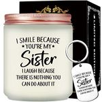 Maybeone Sisters Gifts from Sister - Birthday Christmas Valentines Mothers Day Gifts for Sister - I Smile Because You are My Sister Scented Candle - Sister Gifts from Brother