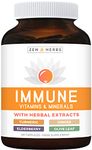 Immune System Booster - High Strength 11-in-1 Immune Support Supplement - Vitamin C, D, B, E, Zinc, Magnesium, Selenium - Extracts of Turmeric, Ginger, Elderberry, Olive Leaf - 60 Capsules (No Pills)