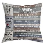 ZNGFON to My Wife Never Forget That I Love You Throw Pillow Covers 18x18 Inch Romantic Gifts for Her，Wife Birthday Gifts from Husband, Gift for Wife Anniversary