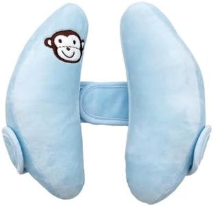 Adjustable Baby Head Neck Support, Portable Toddler Travel Pillow for Car Seat Stroller, Banana Travel Headrest Pillow for Infant, Offers Protection Safety for Kids, Blue
