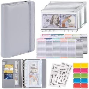NICOOTH Budget Binder A6 Money Saving Binder with Zipper Cash Envelopes