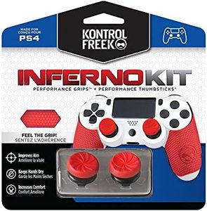 KontrolFreek FPS Freek Inferno Performance Kit for PlayStation 4 Controller (PS4) | Includes Performance Thumbsticks and Performance Grips | Red