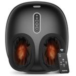 RENPHO Foot Massager with Heat, 3-Level Kneading Intensity, Electric Foot Massager with Remote Control & Timer, Birthday Gifts for Women Men Mon Dad, Fits Up to Size 13
