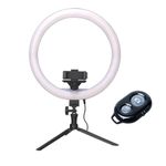 Osaka® 10 Inch Professional LED Ring Light Dimmable Lighting with Table Tripod & Bluetooth Remote 2 Color Modes for Photo & Video Shoot Live Stream Makeup Compatible with Smartphone and Cameras.