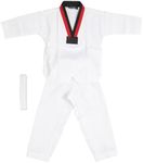 Taekwondo Suit, Kids Taekwondo Uniform Comfortable Polyester and Cotton Flexible Non Slip Belt for Practice (M (13‑15cm for 3‑5 Years Old)