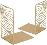 INDIAN DECOR 6750 Classic Pair of Decorative Bookends/Modern Book Ends/Bookshelf Dividers/Book Stoppers, Heavy Duty Bookends for Heavy Books, Decorative Gold Bookends, Metal Bookends - Golden