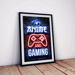 One click creations Anime and Gaming Poster with Frame for Room and Home Décor HD Print Quality (Multicolor, 12 X 18 inch, Framed)