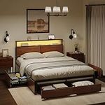 HAUSOURCE Queen Bed Frame with Stor