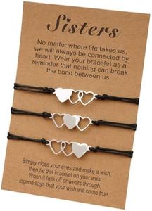 SIOPPKIK Bracelet Soeur Coeur, Ensemble de bracelets d'amitié assortis pour meilleure amie, bracelets de distance pour femmes et filles