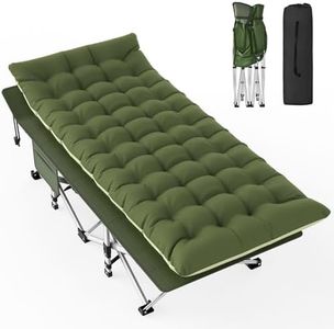 Slendor Folding Camping Cot for Adults, Heavy Duty 1200D Oxford Camping Bed with 3.5in Thick Mattress, 500lbs Max Load, Portable Foldable Outdoor Cot for Camping, Travel, Home Guest, Office Nap