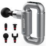 beatXP Bolt Plus Massage Gun | Body Massager | Touch Display - 8mm Deep Percussion Muscle Massage Gun for Full Body with 4 Attachments & Up to 1 Year Warranty (Silver)