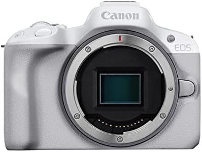 Canon EOS R50 Mirrorless Vlogging Camera (Body Only/White), RF Mount, 24.2 MP, 4K Video, DIGIC X Image Processor, Subject Detection & Tracking, Compact, Smartphone Connection, Content Creator