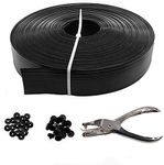 Qlvily Chain Link Fence Privacy Tape, 246ft x 0.15ft Chain Link Fence Slats, Fence Covering Privacy, Black (200PCS Button + Puncher Included)