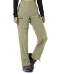 Cycorld Women's-Hiking-Pants-Convertible Quick-Dry-Stretch-Lightweight Zip-Off Outdoor Pants with 5 Deep Pockets, Sage, Medium